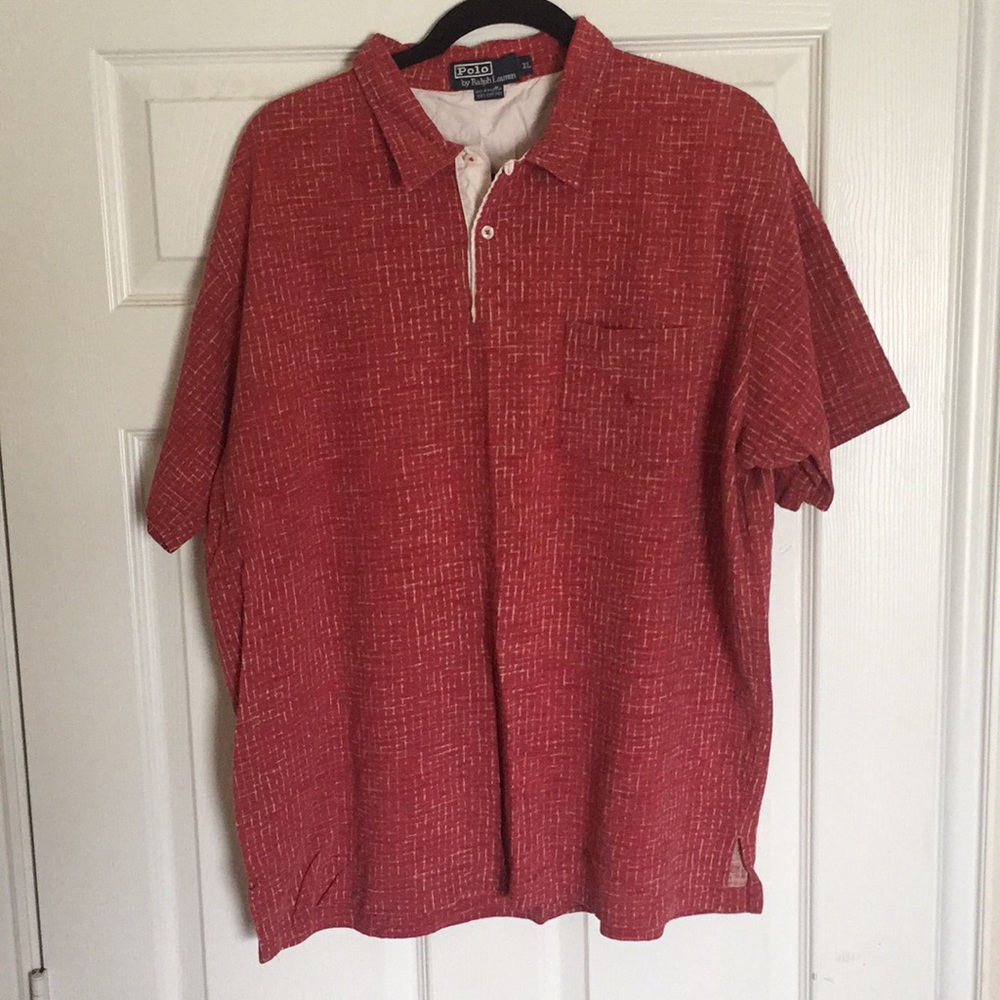 POLO RALPH LAUREN shirt red vntg XL